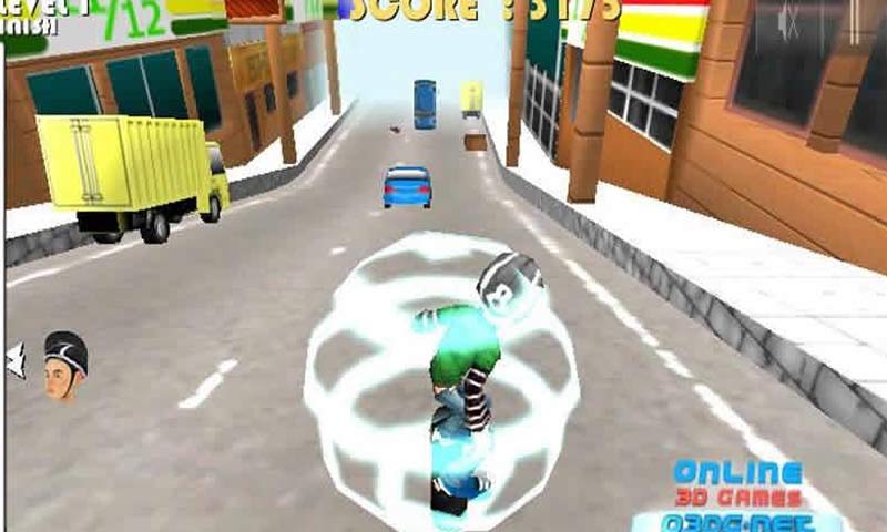 滑板少年道路沖刺