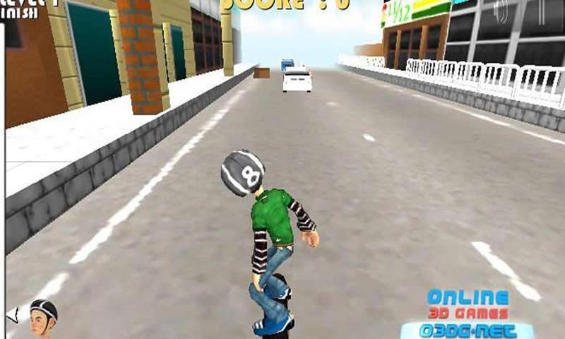 滑板少年道路沖刺