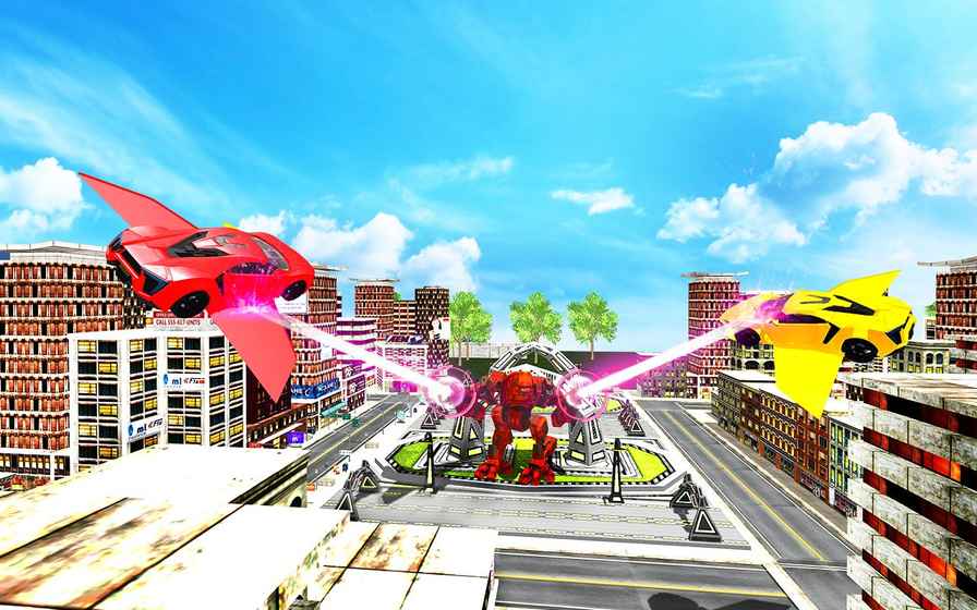 飛行汽車改造機(jī)器人汽車大戰(zhàn)超級(jí)英雄