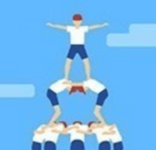 組合體操塔要倒啦