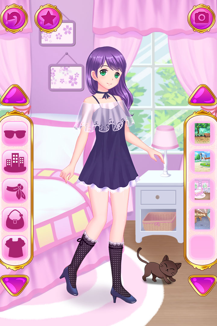 時尚女孩的裝扮秀