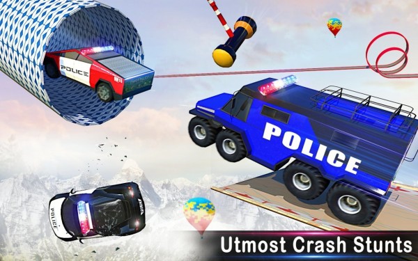警察坡道汽車特技