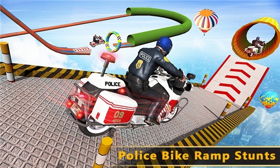 警車超級(jí)斜坡特技賽