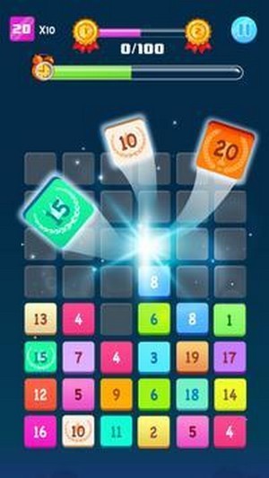 數(shù)字塊合并難題