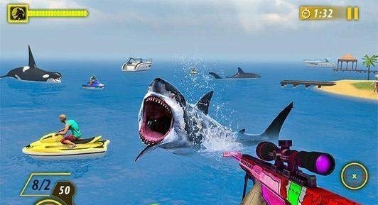 鯊魚狩獵動物射擊