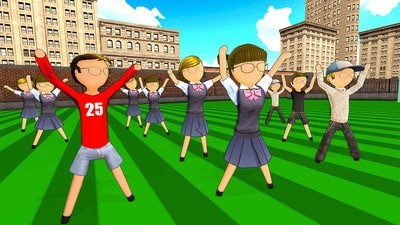 校園女孩火柴人