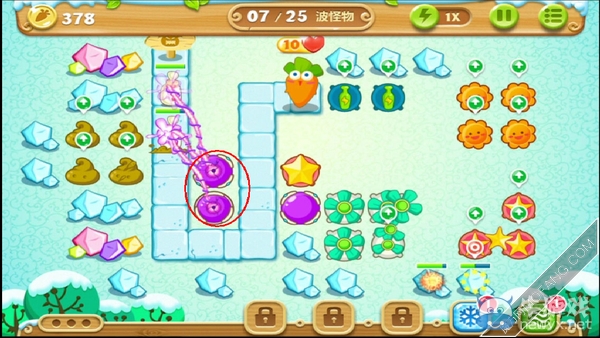 《保衛(wèi)蘿卜2》雪地第12關攻略