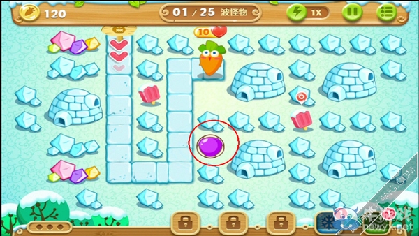 《保衛(wèi)蘿卜2》雪地第12關攻略
