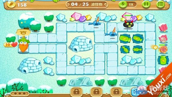 《保衛(wèi)蘿卜2》雪地第9關(guān)攻略