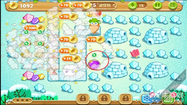 《保衛(wèi)蘿卜2》雪地第12關攻略