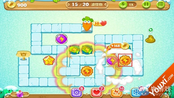 《保衛(wèi)蘿卜2》雪地第11關攻略