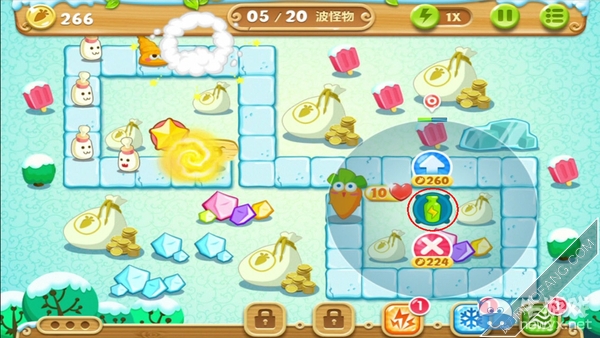 《保衛(wèi)蘿卜2》雪地第13關(guān)攻略