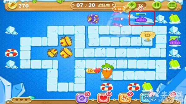 《保衛(wèi)蘿卜2》冰川第34關(guān)攻略