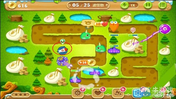 《保衛(wèi)蘿卜2》叢林第25關(guān)攻略