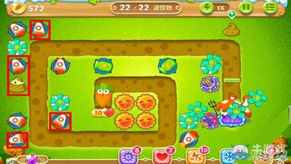 《保衛(wèi)蘿卜2》叢林第24關(guān)攻略