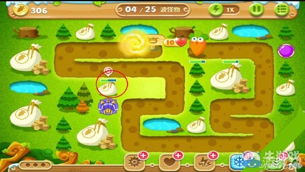 《保衛(wèi)蘿卜2》叢林第25關(guān)攻略