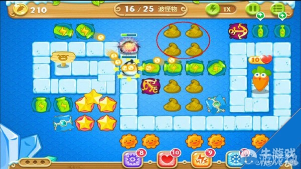 《保衛(wèi)蘿卜2》冰川第39關(guān)攻略
