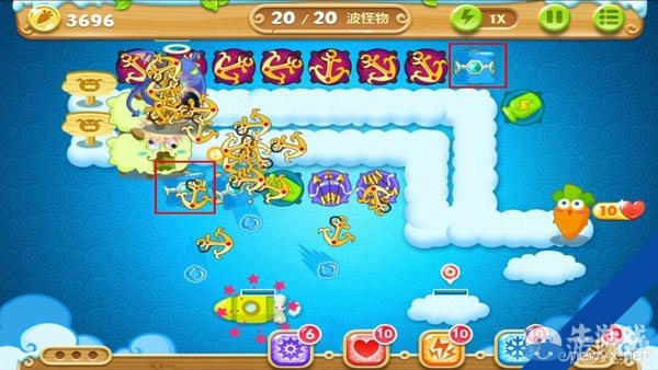 《保衛(wèi)蘿卜2》天際第57關(guān)攻略