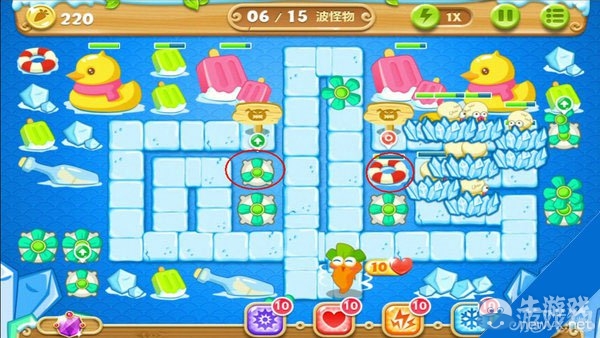 《保衛(wèi)蘿卜2》冰川第46關(guān)攻略