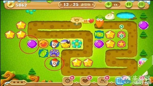 《保衛(wèi)蘿卜2》叢林第25關(guān)攻略
