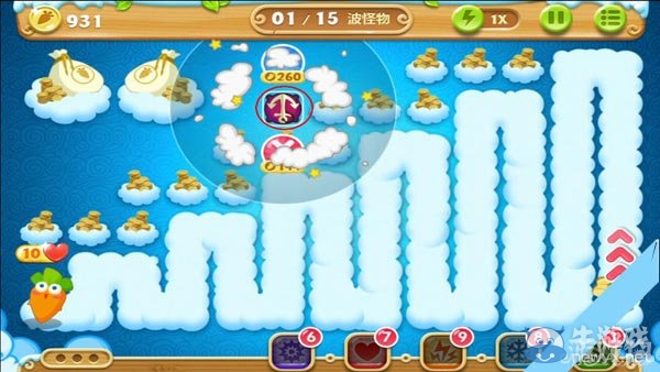 《保衛(wèi)蘿卜2》天際第58關(guān)攻略