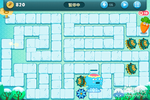 《保衛(wèi)蘿卜》冬季第五關(guān)金蘿卜攻略