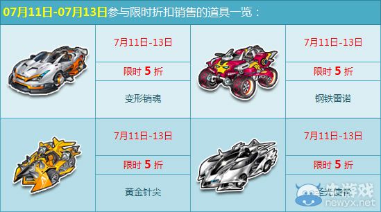 《QQ飛車》賀新版本發布 全場五折誘惑