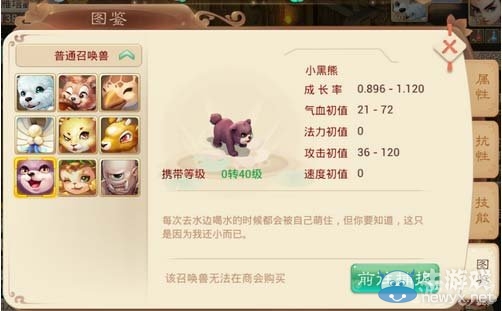 《大話西游手游》小黑熊屬性技能介紹