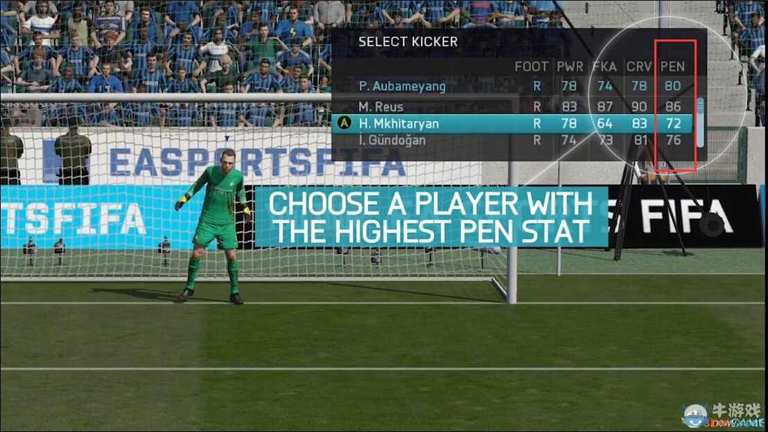 《FIFA 16》點(diǎn)球射門控制按鍵說明