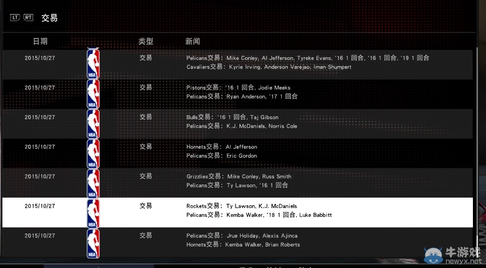 《NBA 2K16》MG模式鵜鶘轉(zhuǎn)會(huì)交易技巧