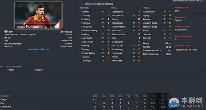 《足球經理2016》實用中后衛推薦心得分享