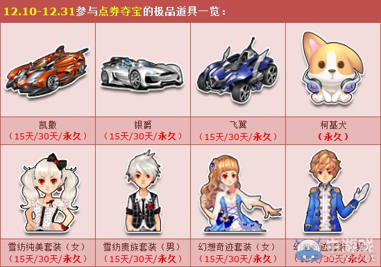 《QQ飛車》雙十二大回饋 點券奪寶再來襲！