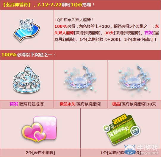 《QQ飛車》1Q幣購玄武神獸符 贏永久雙人座椅！