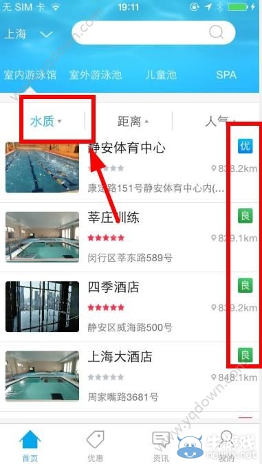 《游泳圈app》怎么看水質(zhì)