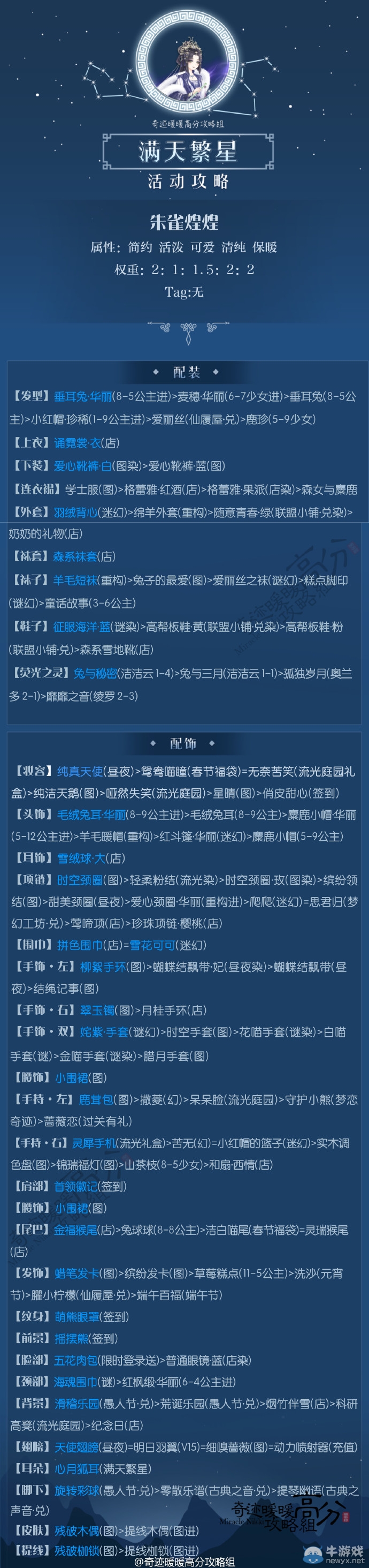 《奇跡暖暖》朱雀煌煌高分頂配搭配攻略