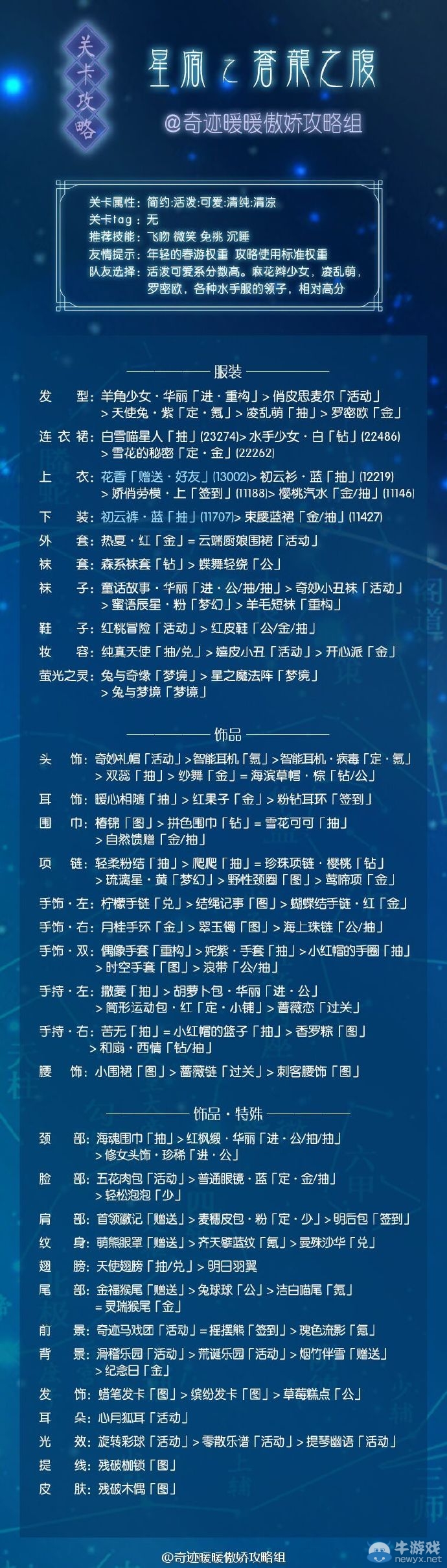 《奇跡暖暖》蒼龍之腹高分頂配搭配攻略