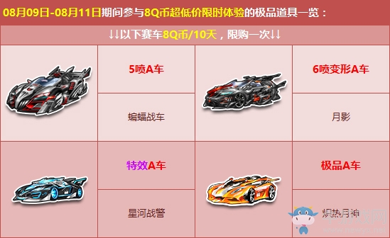 《QQ飛車》8QB勁爆超低價 限時體驗極品A車