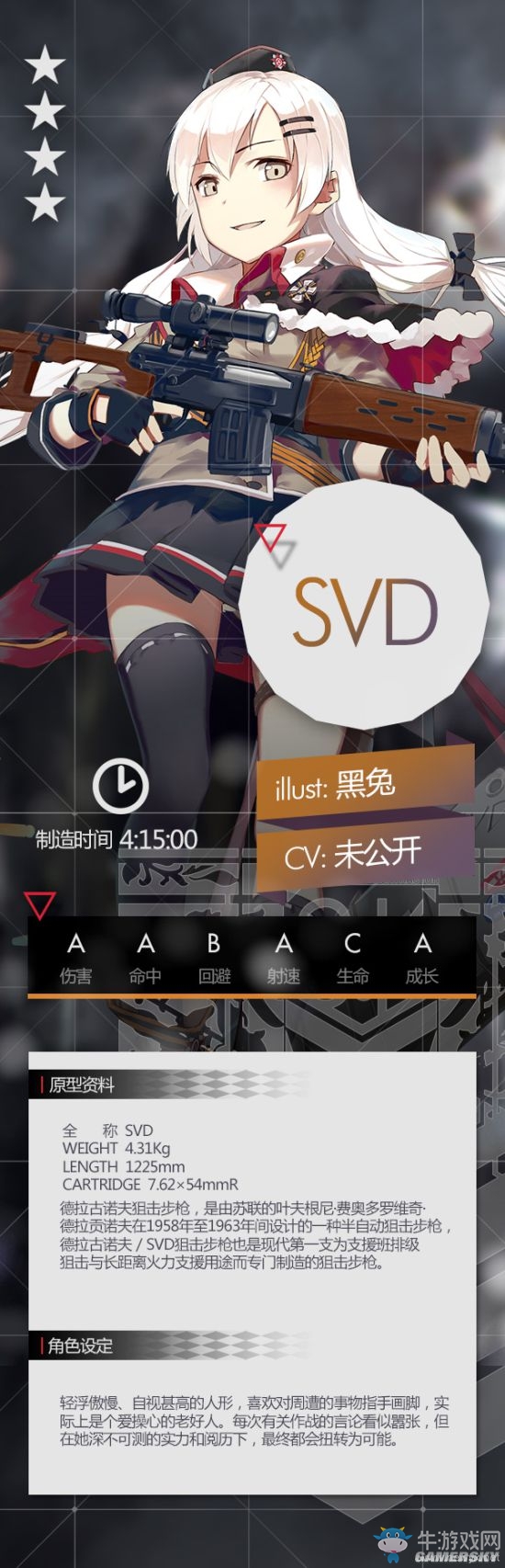 《少女前線》槍娘SVD屬性介紹