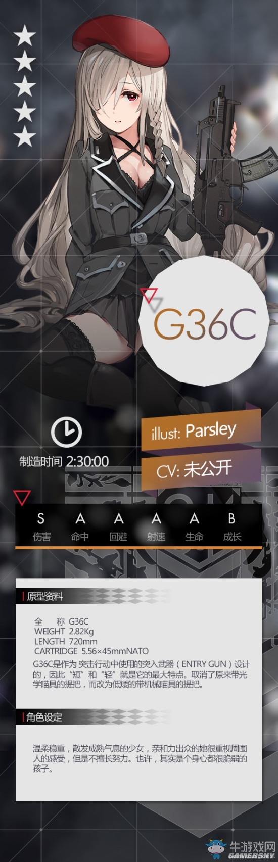 《少女前線》G36C圖鑒一覽