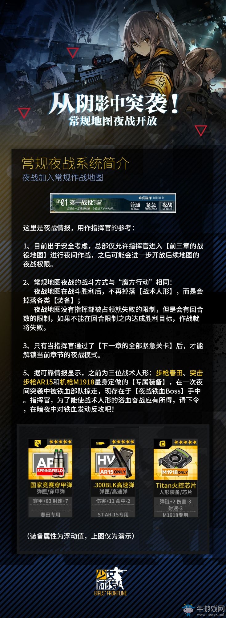 《少女前線》常規(guī)夜戰(zhàn)系統(tǒng)介紹