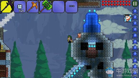 《泰拉瑞亞》雪人冰磚房屋建造