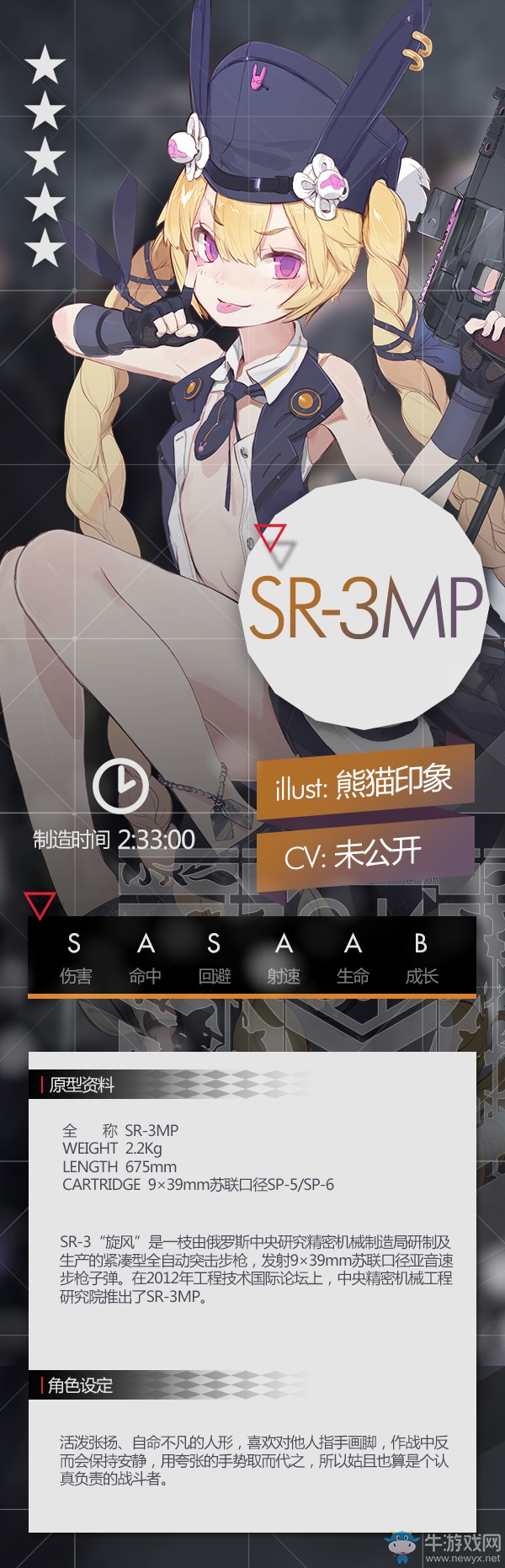《少女前線》新型SMG戰(zhàn)術(shù)人形SR-3MP詳細(xì)介紹
