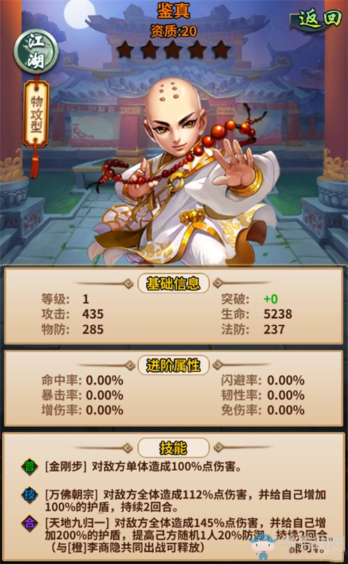 《雪刀群俠傳》鑒真?zhèn)b客屬性介紹