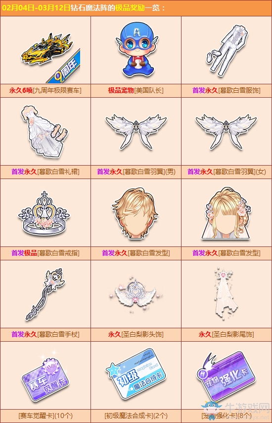 《QQ飛車》鉆石魔法陣開啟 贏首發唯美婚紗