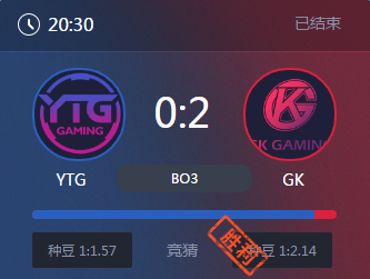 《王者榮耀》2017KPL常規(guī)賽4月2日YTG vs GK比賽視頻
