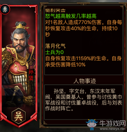 《三國群英傳》孫堅介紹