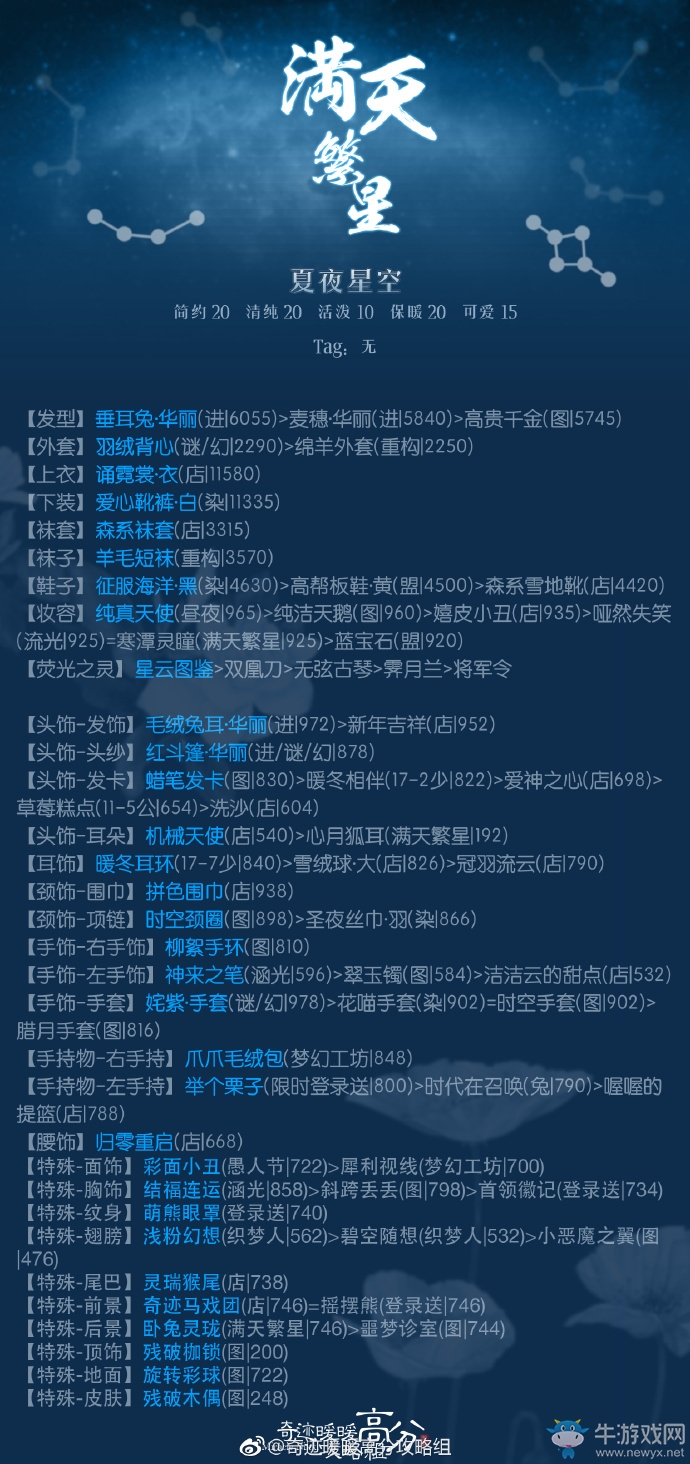 《奇跡暖暖》滿天繁星攻略大全