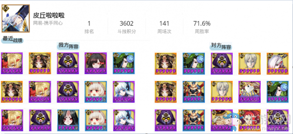 《陰陽師》各大區(qū)斗技第一名常用陣容介紹