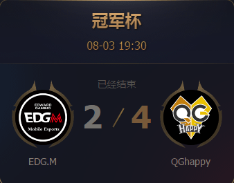 《王者榮耀》2017王者冠軍杯8月3日EDG.M vs QG比賽視頻