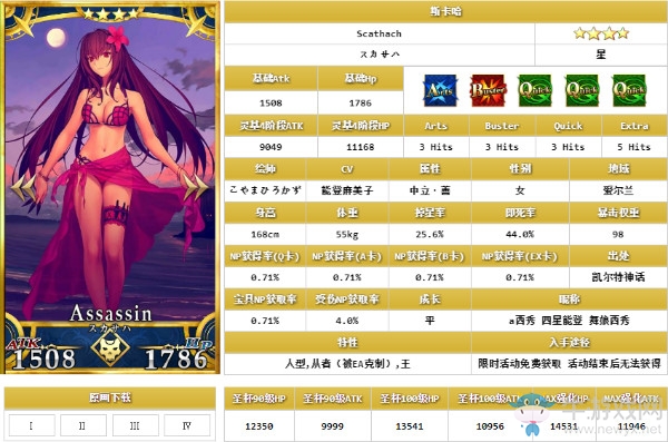 《FGO》泳裝殺階斯卡哈解析